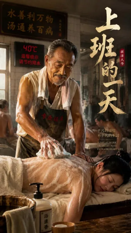 搓澡大爷上班的一天 AI成人短剧 猥琐大爷已搓澡名义抚摸美女全身 抠弄发情后深吻调情