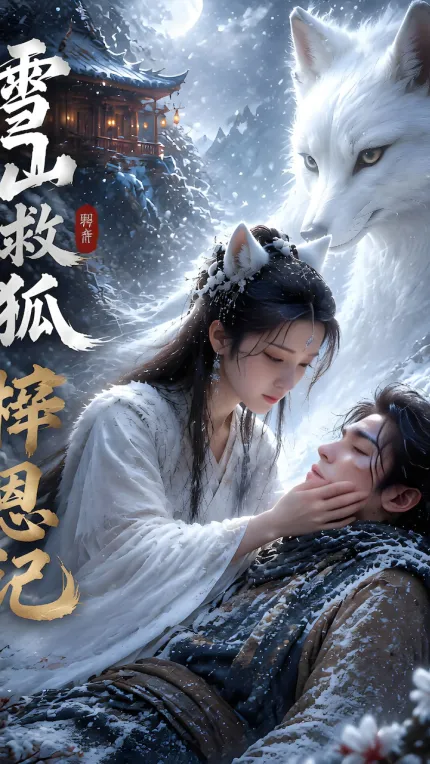 雪山救狐榨恩记 AI成人短剧 第1集 雪山救下的狐狸幻化双马尾巨乳美女报恩 让男人肆意抽插当