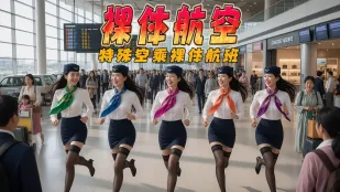 裸体航空 特殊空乘裸体航班 飞机上美女空姐裸露上空举办淫趴 视觉盛宴大饱眼福