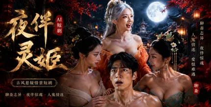 夜伴灵姬 AI成人短剧 巨乳美女每晚用肉体服侍陪伴 深喉口交吞吐 各种姿势轮换抽插直接被榨干