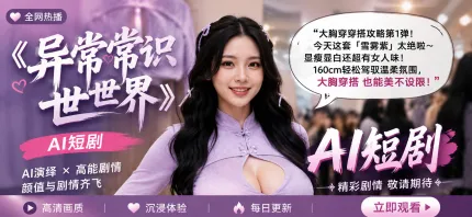 将露出大乳头视为极致美丽的异常常识世界 AI成人短剧 街头随时公开露乳已成常态 巨乳晃动的美好世界