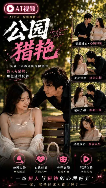 黄果/黄豆AI短剧 公园猎艳